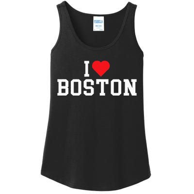 I Love Boston Massachusetts Throwback Ladies Essential Tank