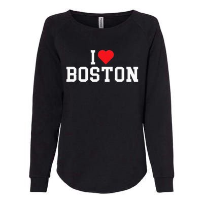 I Love Boston Massachusetts Throwback Womens California Wash Sweatshirt