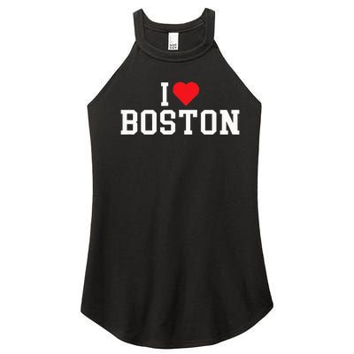 I Love Boston Massachusetts Throwback Women's Perfect Tri Rocker Tank