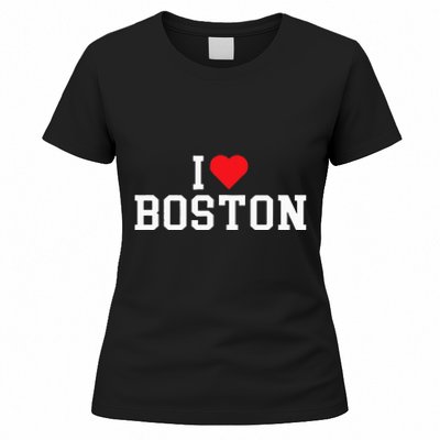 I Love Boston Massachusetts Throwback Women's T-Shirt