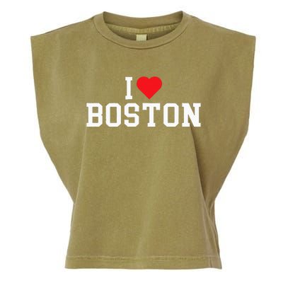 I Love Boston Massachusetts Throwback Garment-Dyed Women's Muscle Tee