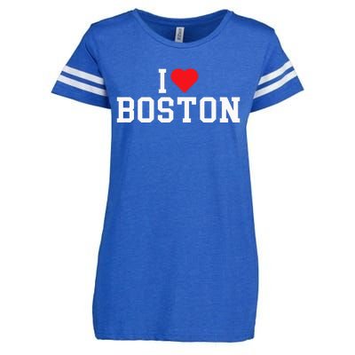 I Love Boston Massachusetts Throwback Enza Ladies Jersey Football T-Shirt