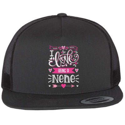 I Love Being A Nene Floral Nene Grandparents Day Gift Flatbill Hat