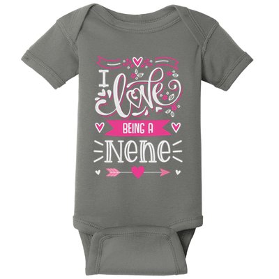 I Love Being A Nene Floral Nene Grandparents Day Gift Baby Bodysuit