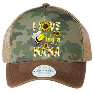 I Love Being A Nana Sunflower Bee Legacy Tie Dye Trucker Hat