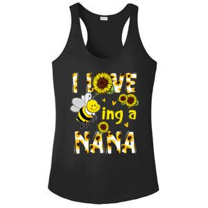 I Love Being A Nana Sunflower Bee Ladies PosiCharge Competitor Racerback Tank