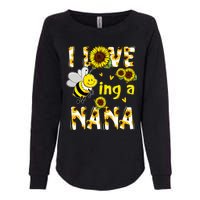 I Love Being A Nana Sunflower Bee Womens California Wash Sweatshirt