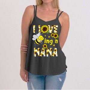 I Love Being A Nana Sunflower Bee Women's Strappy Tank