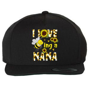 I Love Being A Nana Sunflower Bee Wool Snapback Cap