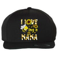 I Love Being A Nana Sunflower Bee Wool Snapback Cap