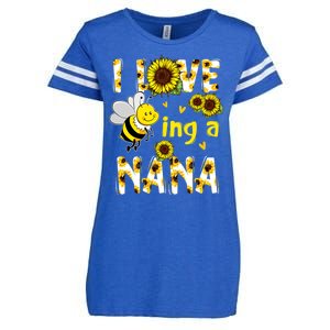 I Love Being A Nana Sunflower Bee Enza Ladies Jersey Football T-Shirt