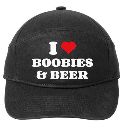 I Love Boobies And Beer Funny Humorous 7-Panel Snapback Hat