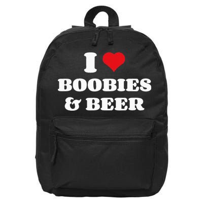 I Love Boobies And Beer Funny Humorous 16 in Basic Backpack