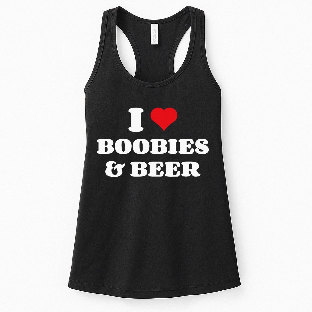 I Love Boobies And Beer Funny Humorous Womens Tank Top