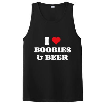 I Love Boobies And Beer Funny Humorous PosiCharge Competitor Tank