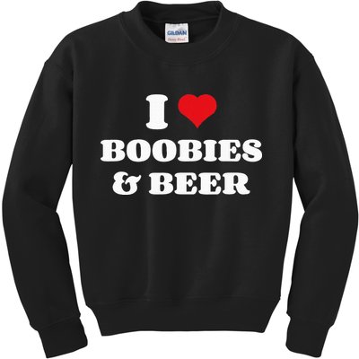 I Love Boobies And Beer Funny Humorous Kids Sweatshirt