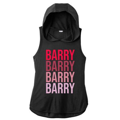 I Love Barry First Name Barry Ladies PosiCharge Tri-Blend Wicking Draft Hoodie Tank