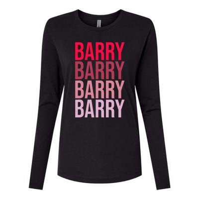 I Love Barry First Name Barry Womens Cotton Relaxed Long Sleeve T-Shirt