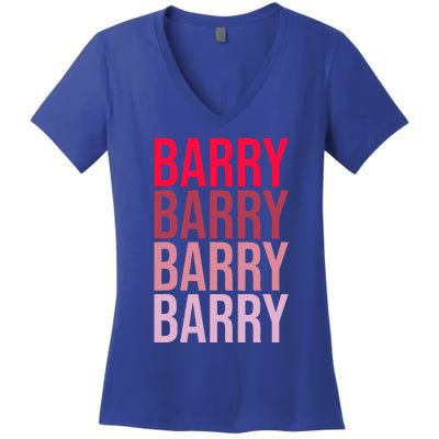 I Love Barry First Name Barry Women's V-Neck T-Shirt