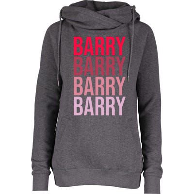 I Love Barry First Name Barry Womens Funnel Neck Pullover Hood