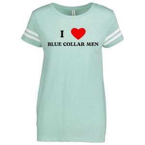 I Love Blue Collar Enza Ladies Jersey Football T-Shirt