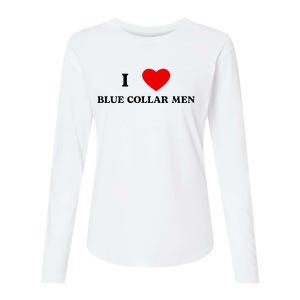 I Love Blue Collar Womens Cotton Relaxed Long Sleeve T-Shirt