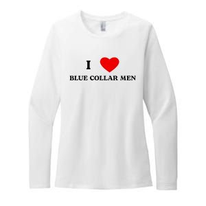 I Love Blue Collar Womens CVC Long Sleeve Shirt