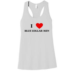 I Love Blue Collar Women's Racerback Tank