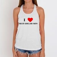 I Love Blue Collar Women's Knotted Racerback Tank