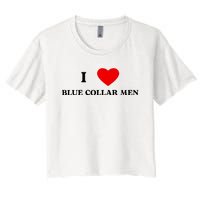 I Love Blue Collar Women's Crop Top Tee