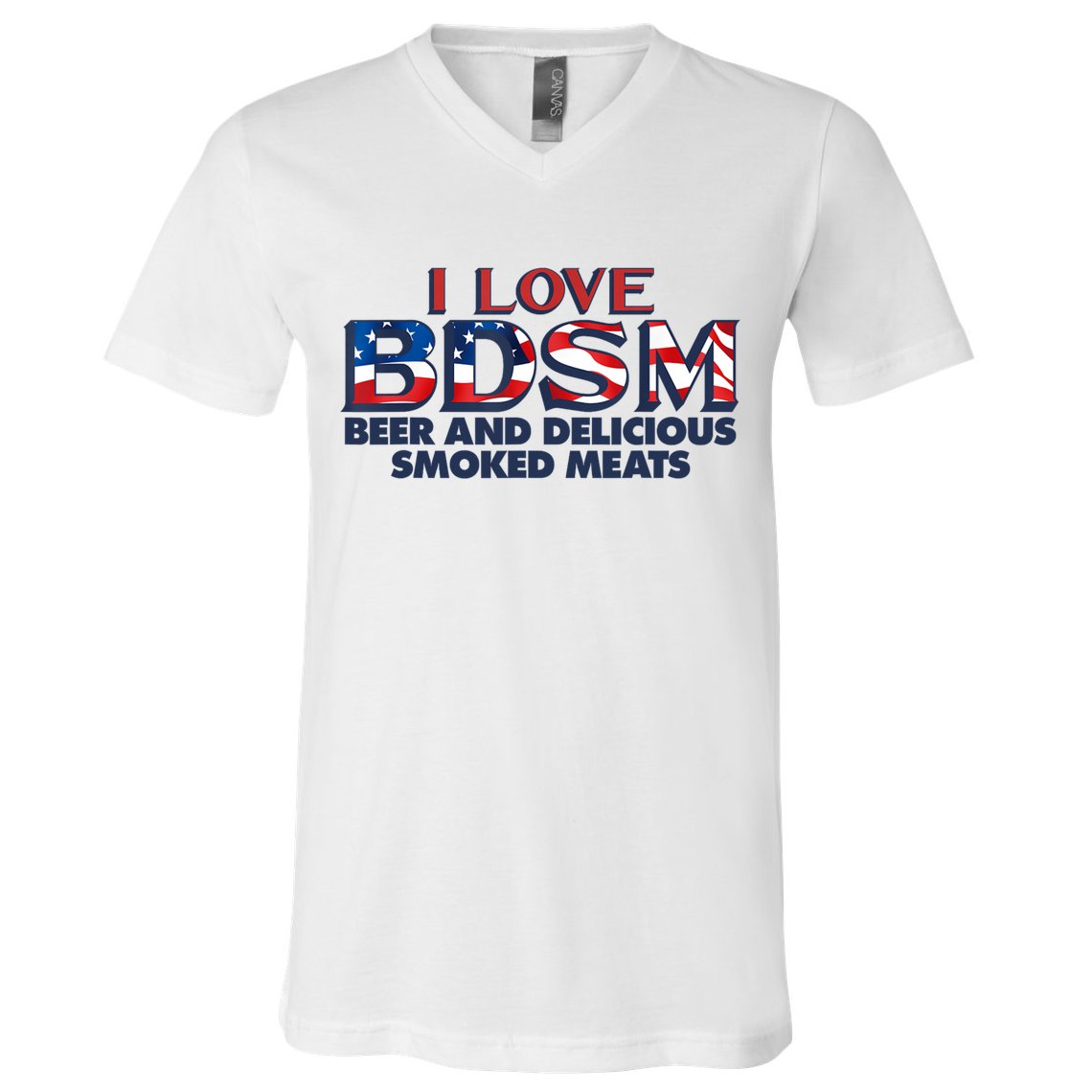 I Love BDSM Beers And Delicious Smoked Meats 4th Of July V-Neck T-Shirt