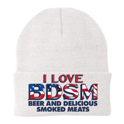 I Love BDSM Beers And Delicious Smoked Meats 4th Of July Knit Cap Winter Beanie