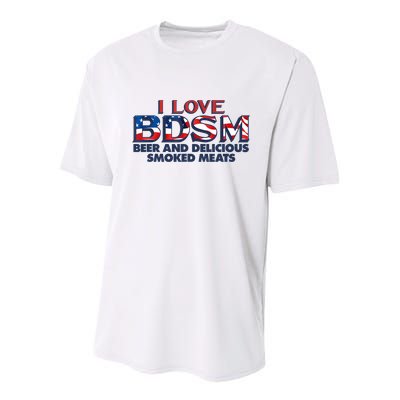 I Love BDSM Beers And Delicious Smoked Meats 4th Of July Youth Performance Sprint T-Shirt