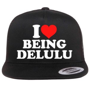 I Love Being Delulu Flat Bill Trucker Hat