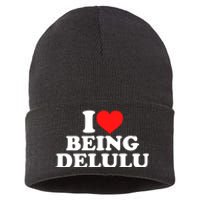 I Love Being Delulu Sustainable Knit Beanie