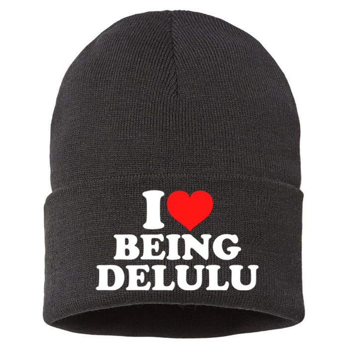 I Love Being Delulu Sustainable Knit Beanie