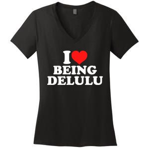 I Love Being Delulu Women's V-Neck T-Shirt