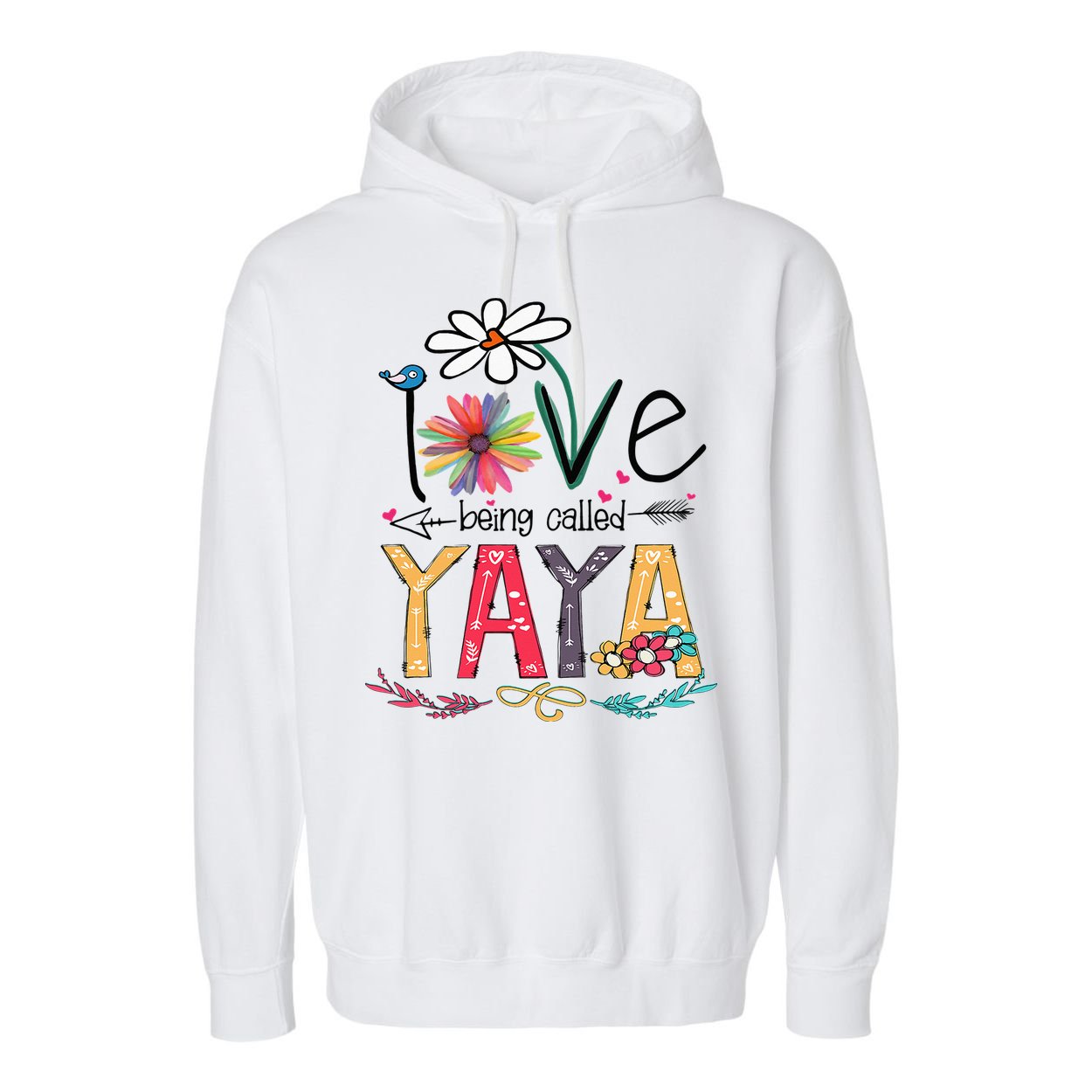 I Love Being Called Yaya Sunflower Mother's Day Garment-Dyed Fleece Hoodie