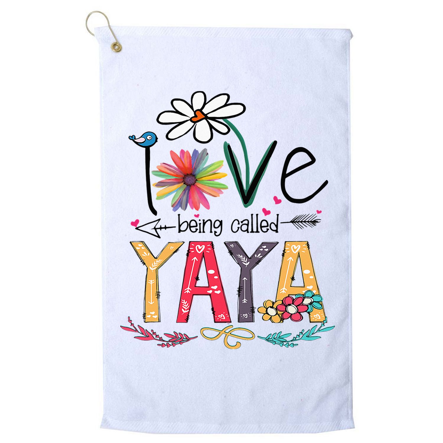 I Love Being Called Yaya Sunflower Mother's Day Golf Towel