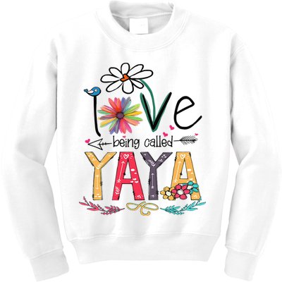 I Love Being Called Yaya Sunflower Mother's Day Kids Sweatshirt