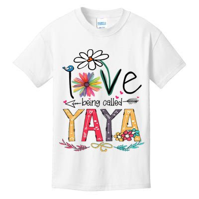 I Love Being Called Yaya Sunflower Mother's Day Kids T-Shirt