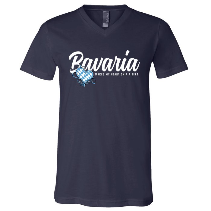 I Love Bavarian Souvenirs Makes My Heart Skip A Beat Bavaria V-Neck T-Shirt