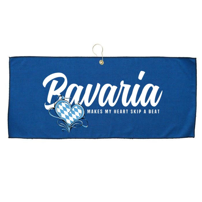 I Love Bavarian Souvenirs Makes My Heart Skip A Beat Bavaria Large Microfiber Waffle Golf Towel