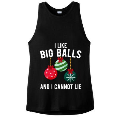 I Like Big Balls And I Cannot Lie Funny Christmas Ladies PosiCharge Tri-Blend Wicking Tank