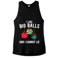 I Like Big Balls And I Cannot Lie Funny Christmas Ladies PosiCharge Tri-Blend Wicking Tank