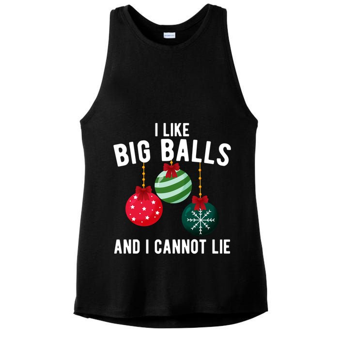 I Like Big Balls And I Cannot Lie Funny Christmas Ladies PosiCharge Tri-Blend Wicking Tank