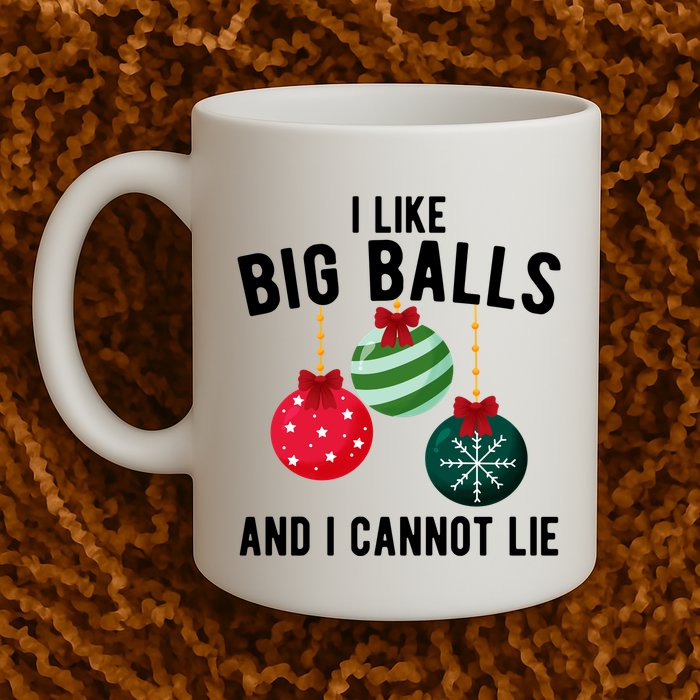 I Like Big Balls And I Cannot Lie Funny Christmas Mug