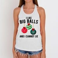 I Like Big Balls And I Cannot Lie Funny Christmas Women's Knotted Racerback Tank