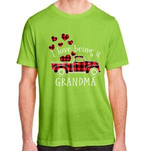 I Love Being A Grandma Red Truck With Heart Valentine's Day Gift Adult ChromaSoft Performance T-Shirt