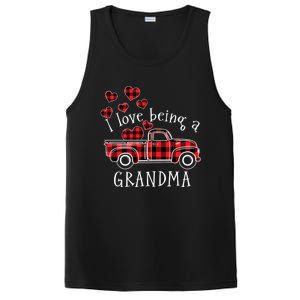 I Love Being A Grandma Red Truck With Heart Valentine's Day Gift PosiCharge Competitor Tank